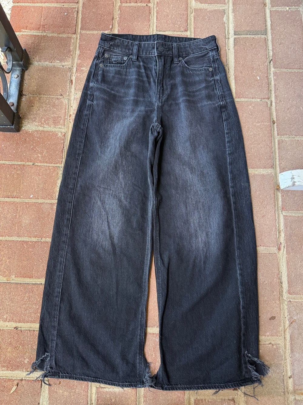 Wide Leg High-Rise Women's Jeans - Black Size00